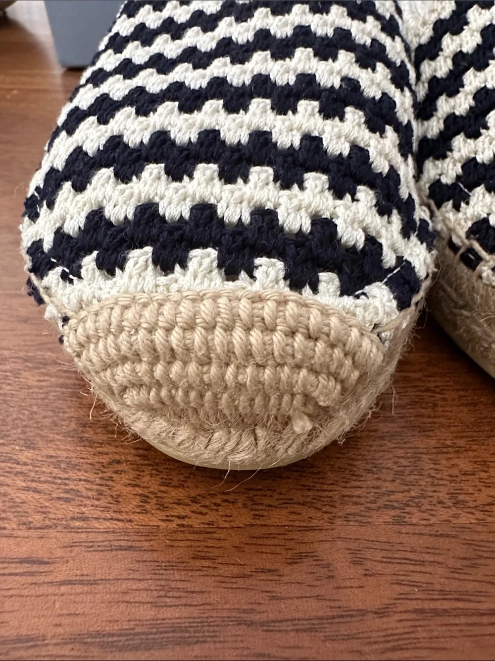 Prada Logo Triangle Blue & White Crochet Espadrilles Calzature Donna NWT